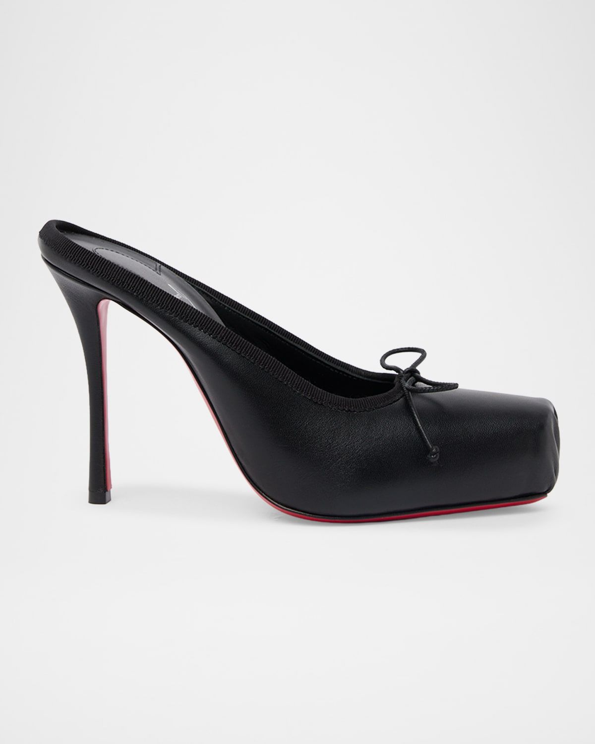 100mm Cassia Leather Ballerina Mule Pumps