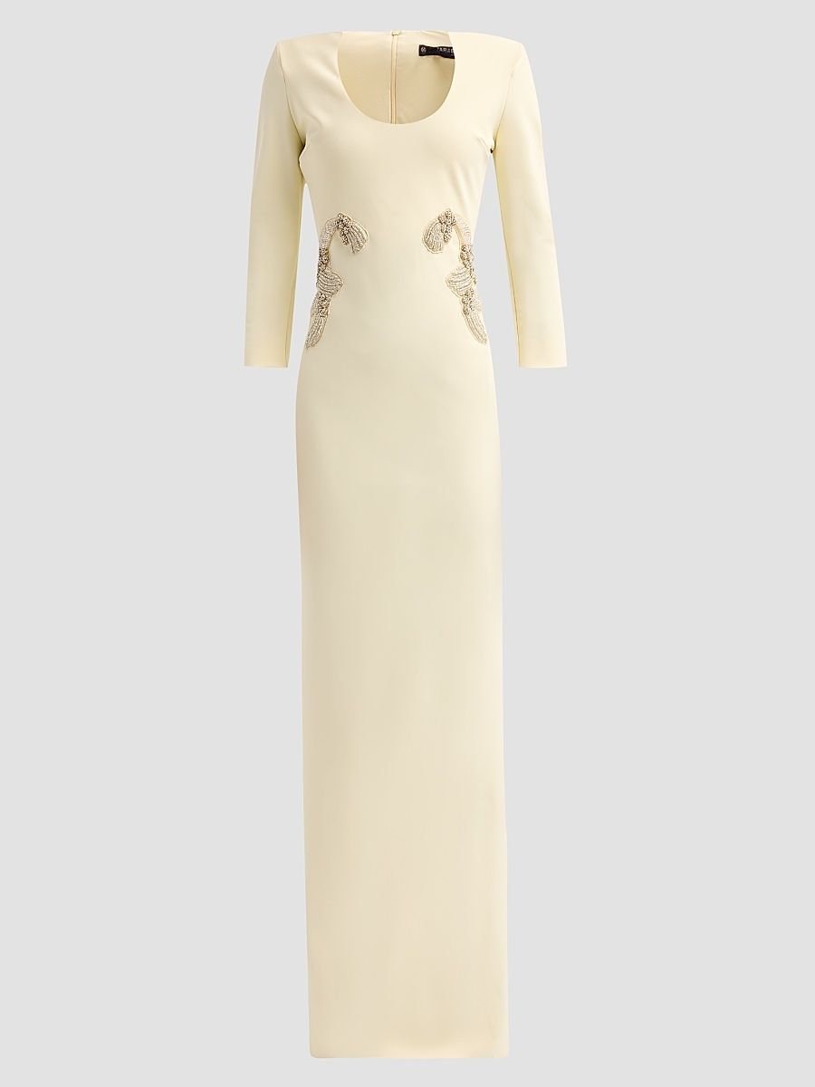 Women's Addie Embellished-Side Column Gown - Ivory - Size 10