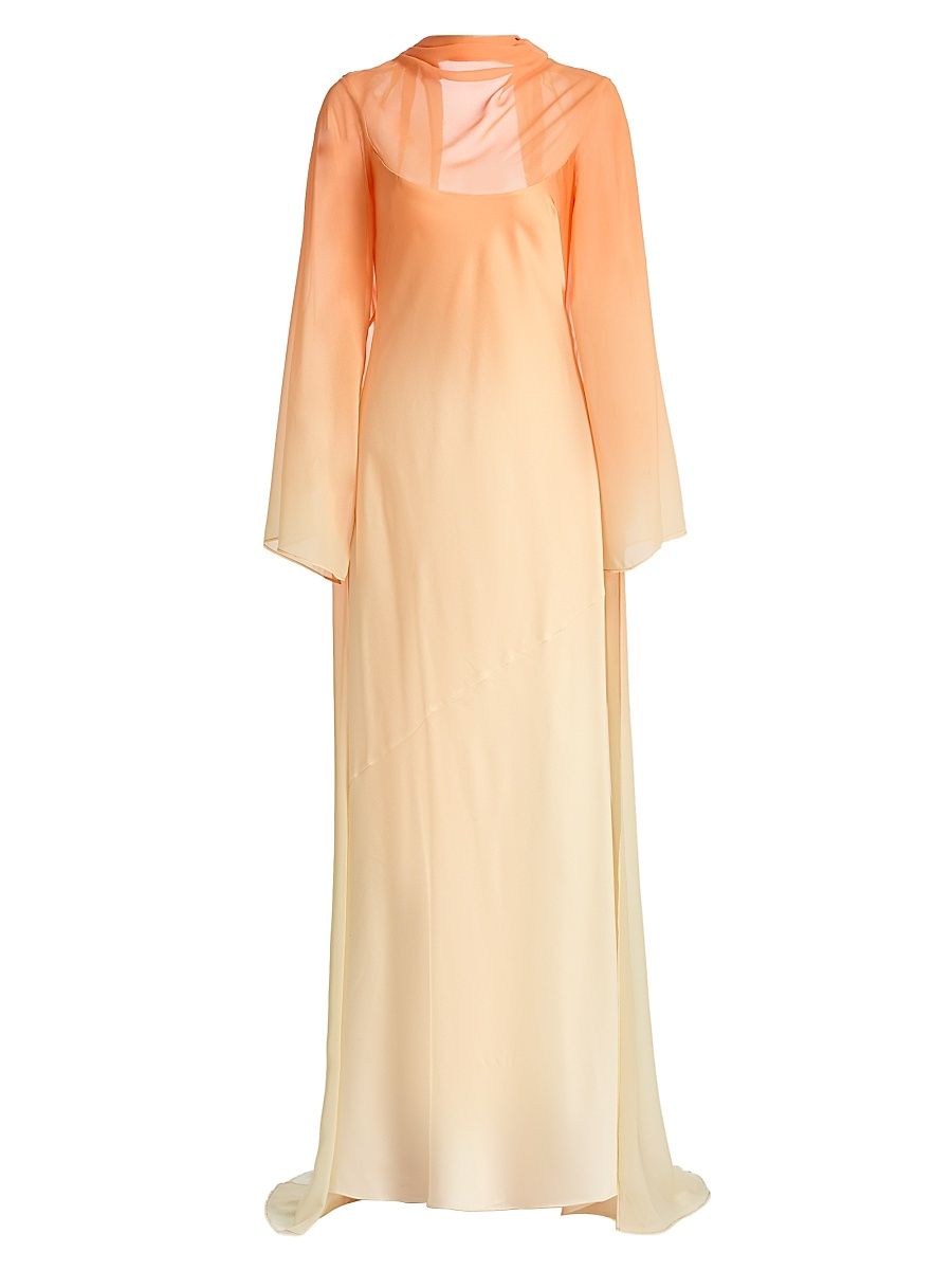 Women's Devlyn Ombré Cape Gown - Solarflare - Size 12