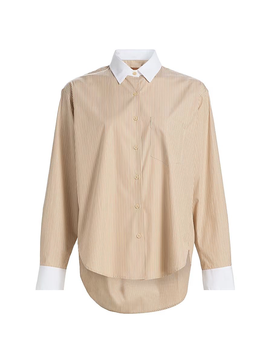 Women's The Tipped Weekend Cotton Shirt - Honey Stripe - Size XS