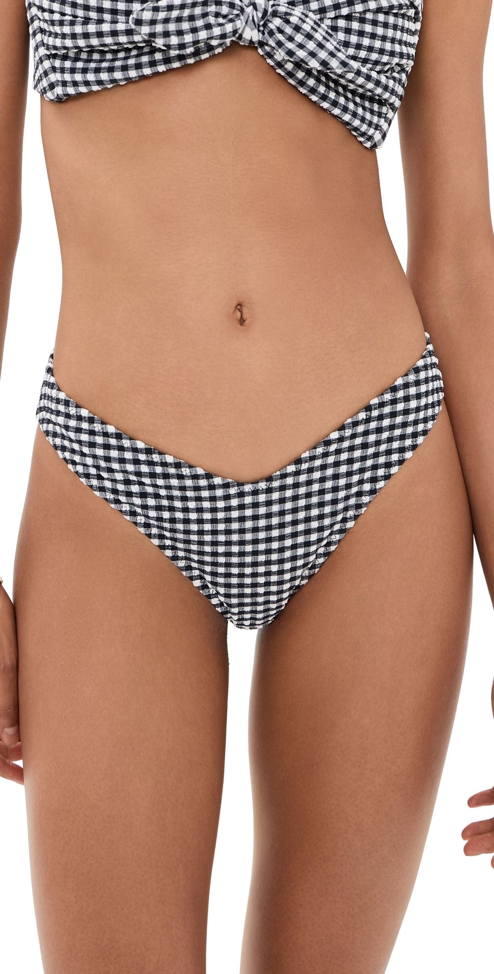 Montce Gingham Lulu Bikini Bottoms Black & White Gingham XS
