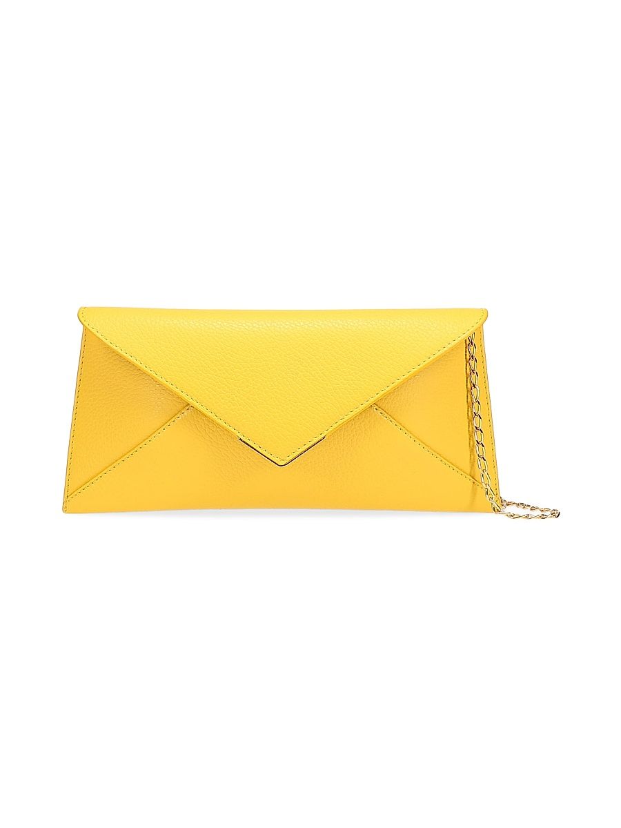Women's Lee Lineage Pebbled Leather Clutch with Gold Hardware - Sunflower