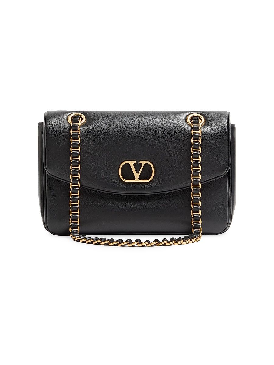 Women's Djuna Medium Chain Shoulder Bag in Nappa Leather - Black