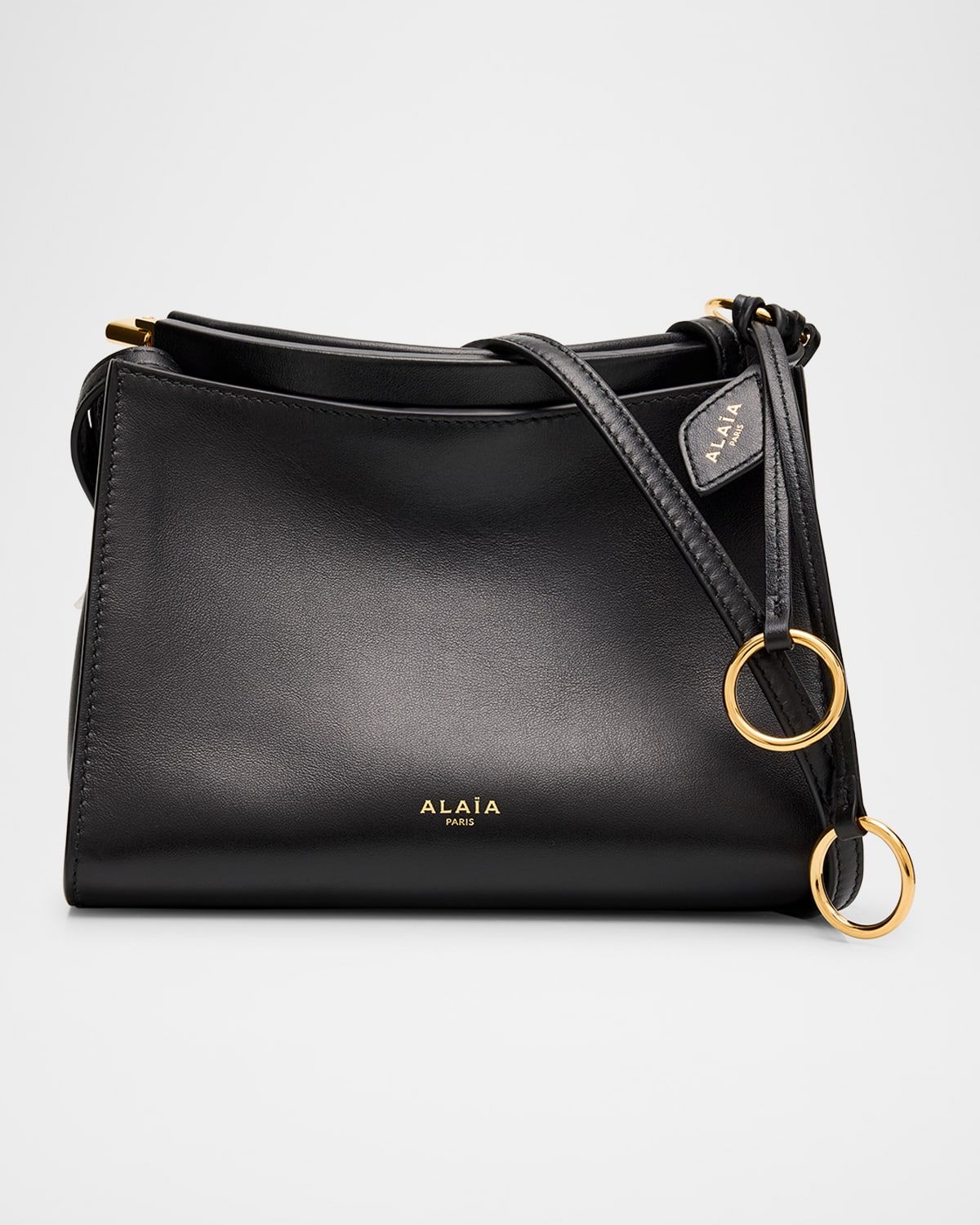 Le Click Small Square Shoulder Bag in Glossy Leather