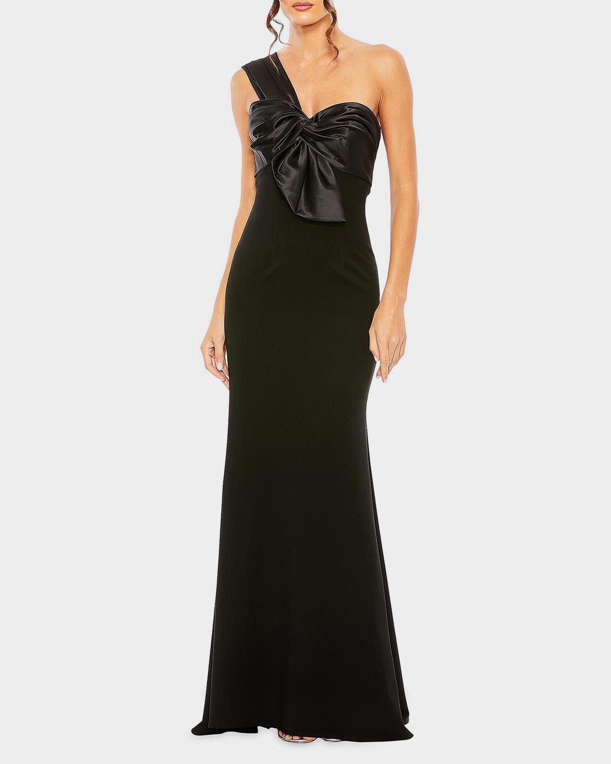 Half-Bow Bodice Trumpet Gown