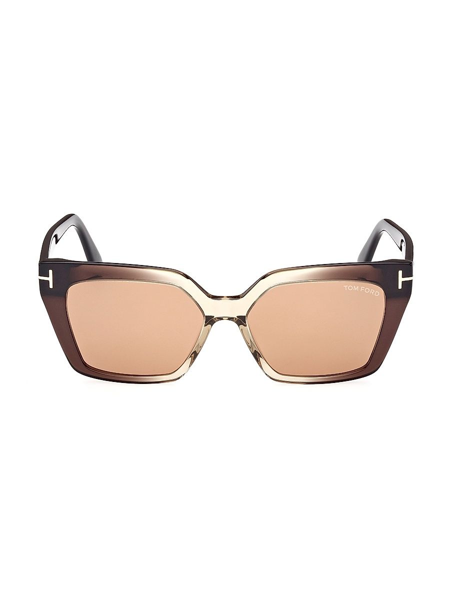 Women's Winona Acetate 53MM Cat-Eye Sunglasses - Shiny Transparent Light Brown