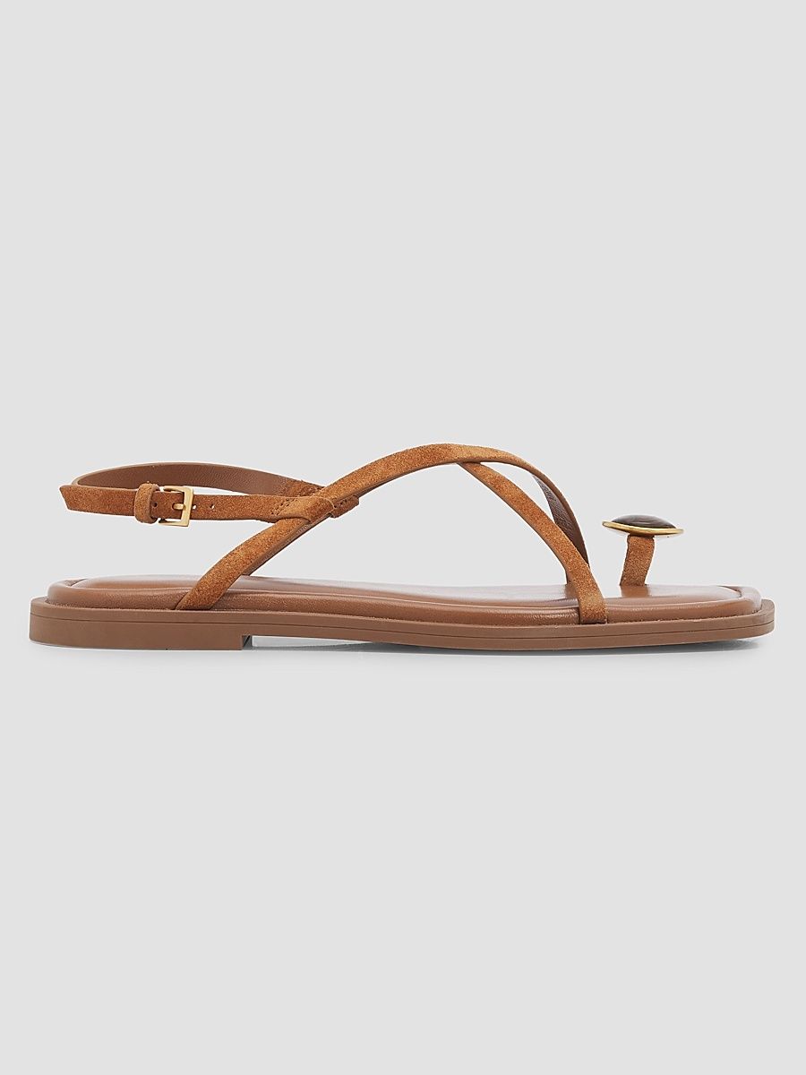 Women's Remi Suede Flat Sandals - Umber Suede - Size 11