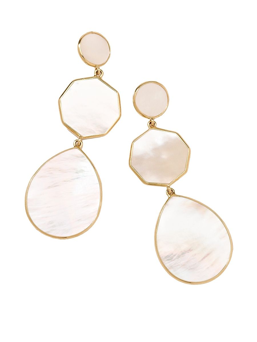 Women's Polished Rock Candy Crazy 8'S 18K Yellow Gold & Mother-Of-Pearl Triple-Drop Earrings - Mother Of Pearl
