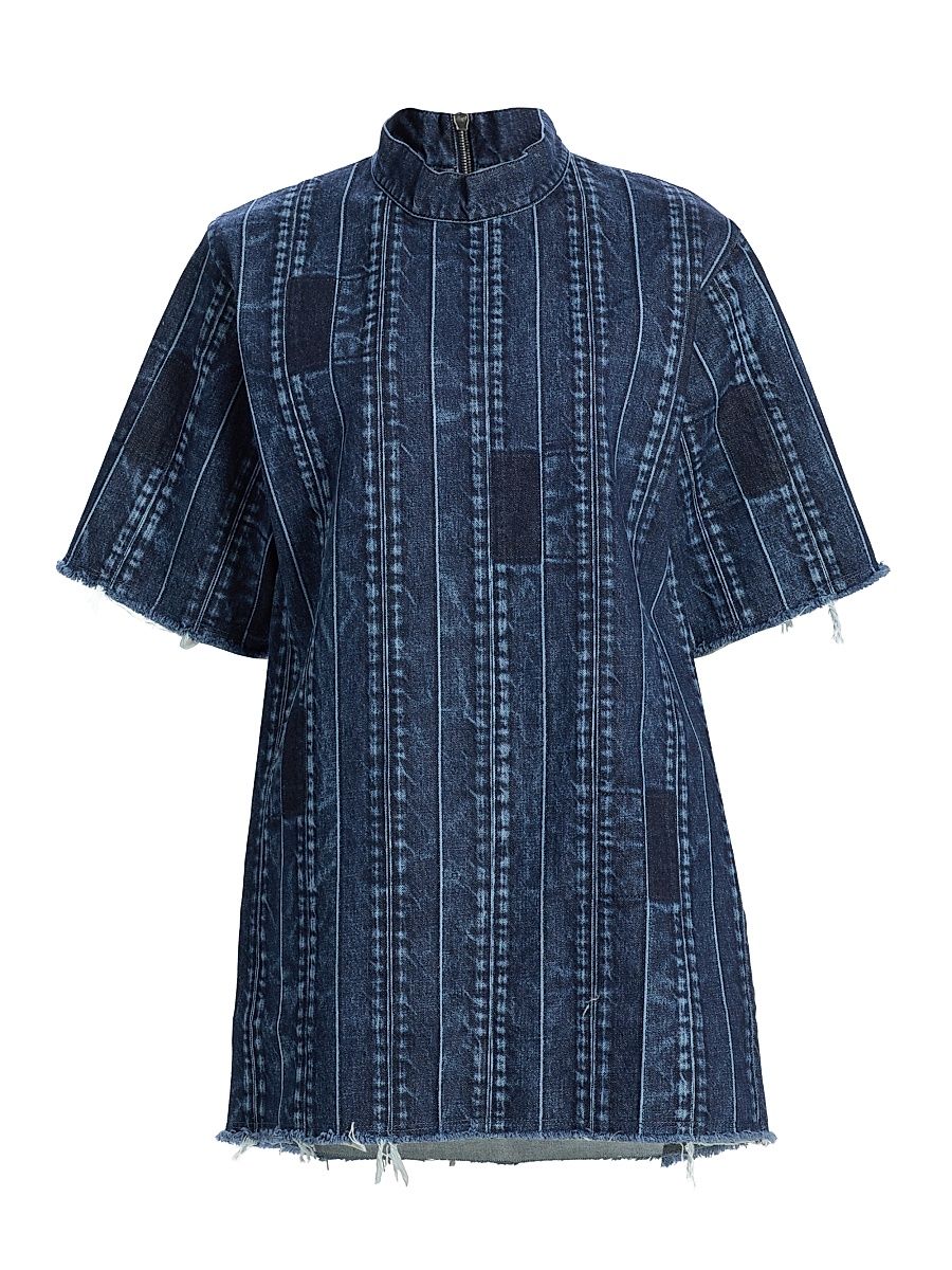 Women's Waistband Detail T-Shirt Dress - Dark Blue - Size Large