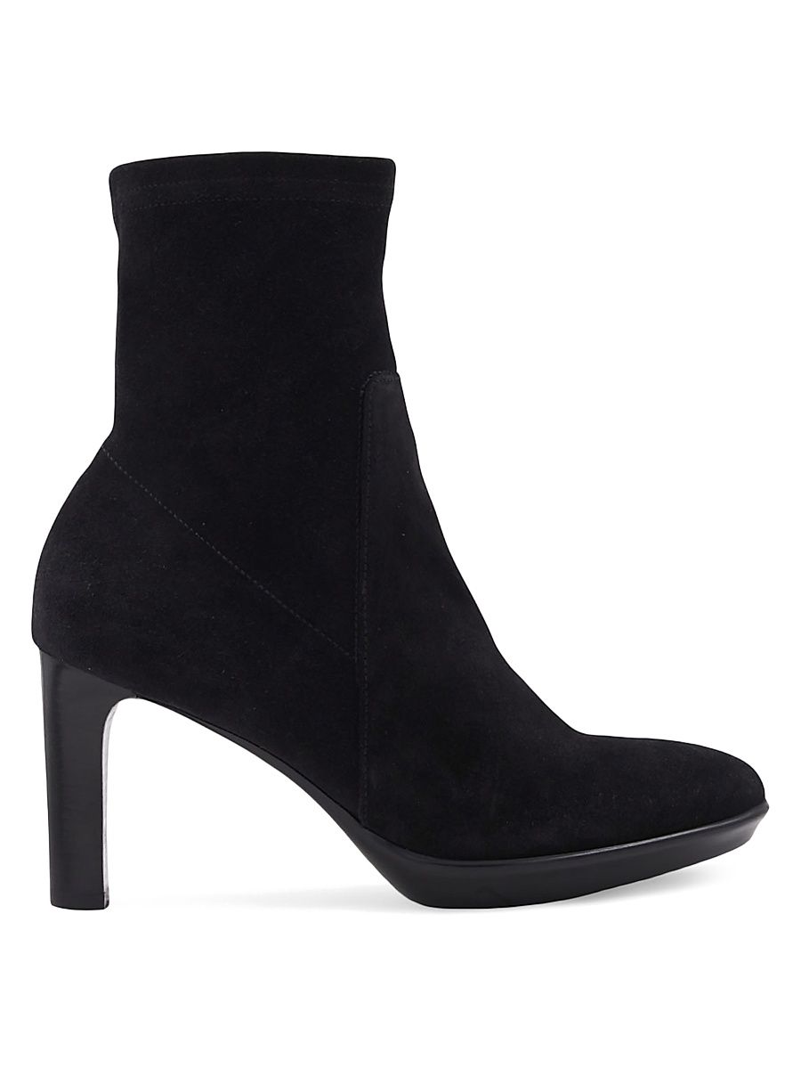 Women's Rhumba 89MM Suede Booties - Black - Size 10.5