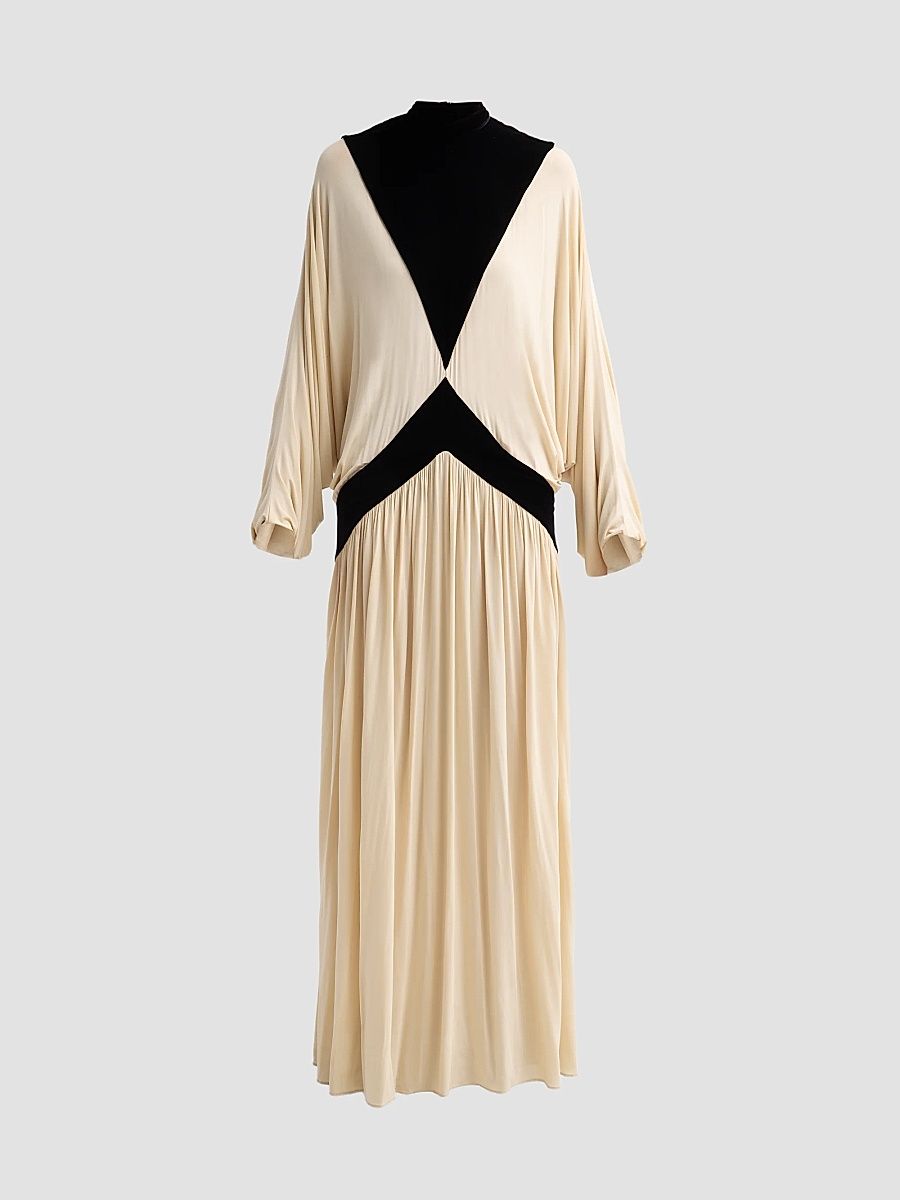 Women's Valiant Deco Batwing Dress - Black Cream - Size 10