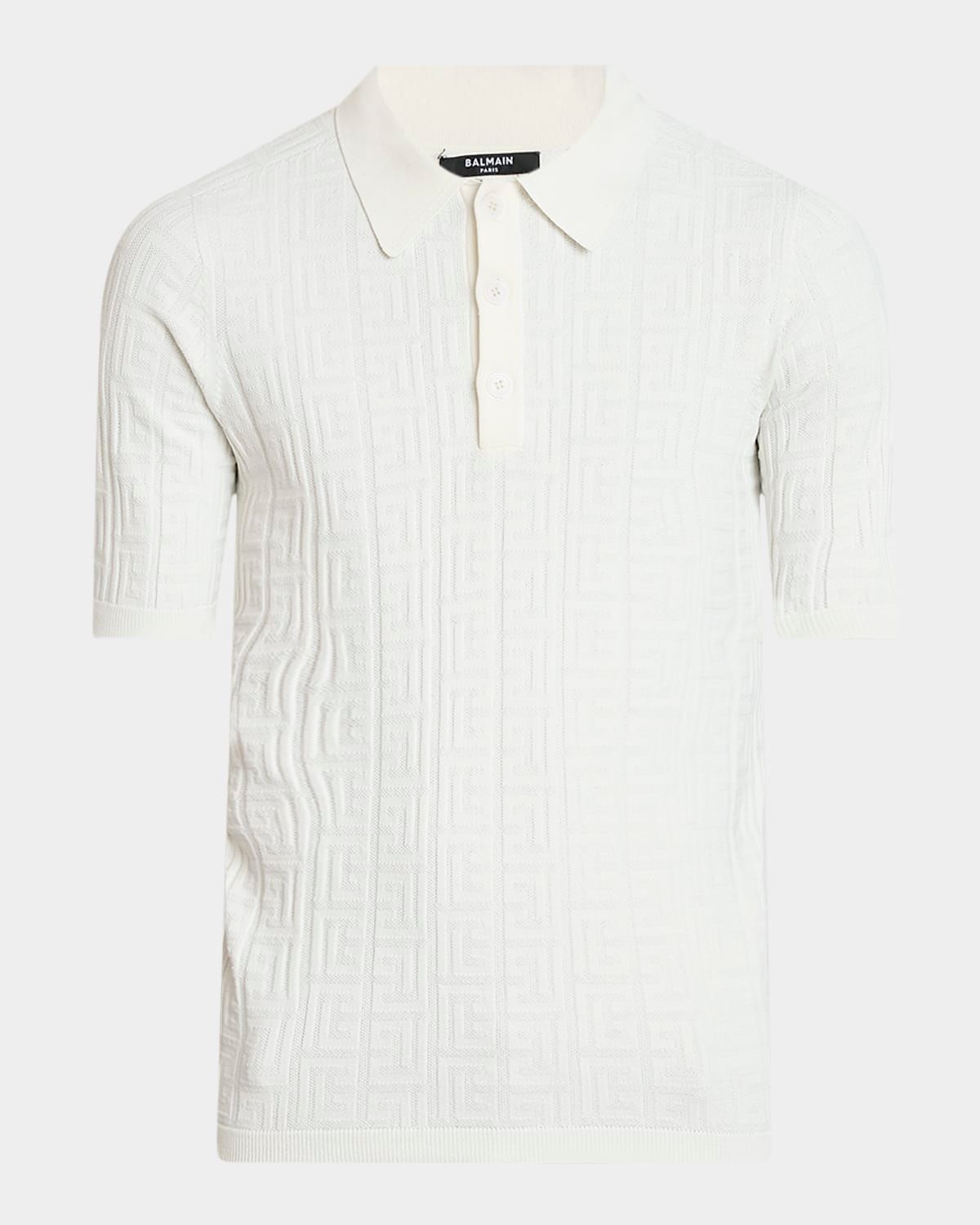 Men & apos;s Tonal Monogram Knit Polo Shirt
