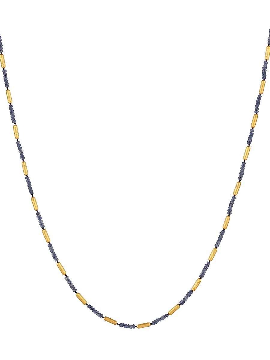 Women's Vertigo 24K Yellow Gold, 18K Yellow Gold & Blue Sapphire Beaded Necklace - Yellow Gold