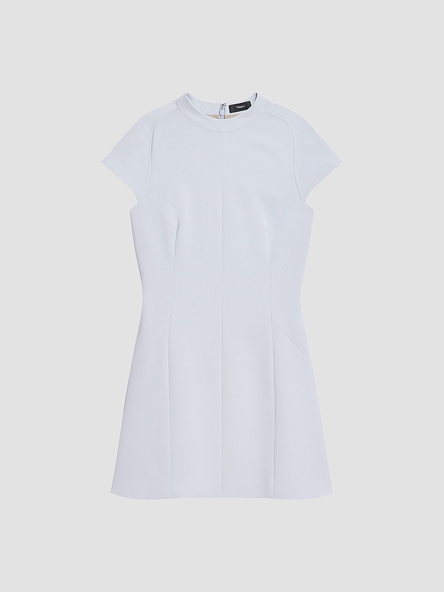 Theory Women's Cap-Sleeve Mockneck Mini Dress - Luna - Size 16