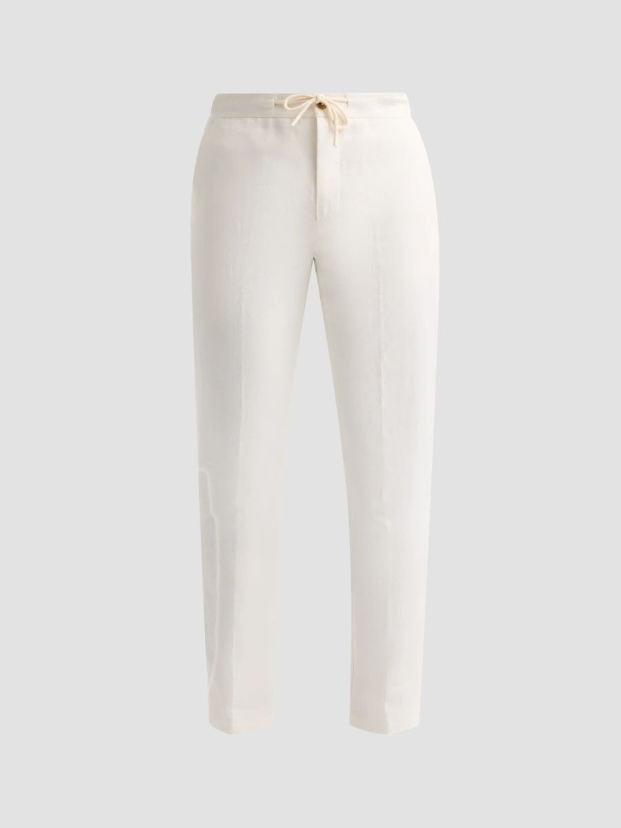 Saks Fifth Avenue Men's COLLECTION Drawstring Linen-Blend Pants - White - Size XXL