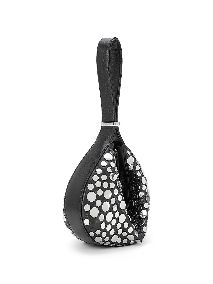 Women's Demy Studded Leather Shoulder Bag - Rivets