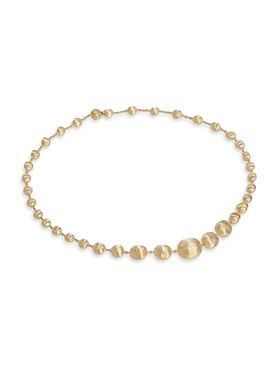 Women's 18K Yellow Gold Beaded Necklace - Yellow Gold