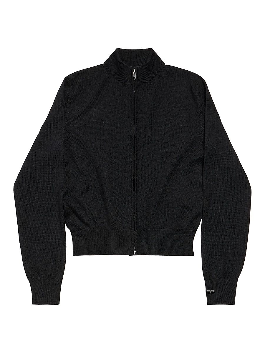 Women's Zip-Up Sweater - Black - Size Large