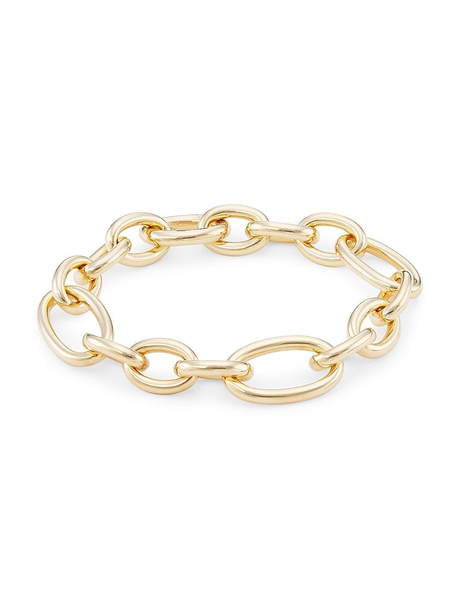 Women's 14K Yellow Gold Oval-Link Chain Bracelet - Yellow Gold - Size 7