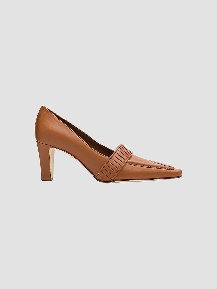 Women's Mindita Leather Pumps - Medium Brown - Size 9