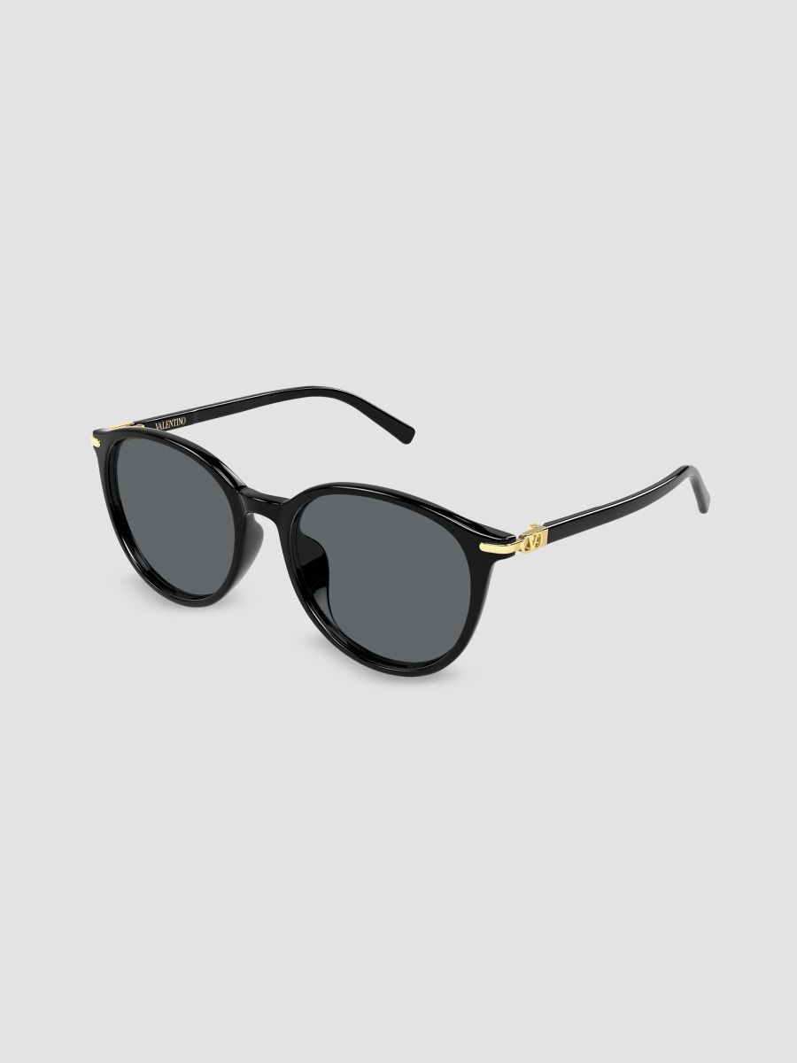 Valentino Women's V Logo 56MM Round Sunglasses - Black