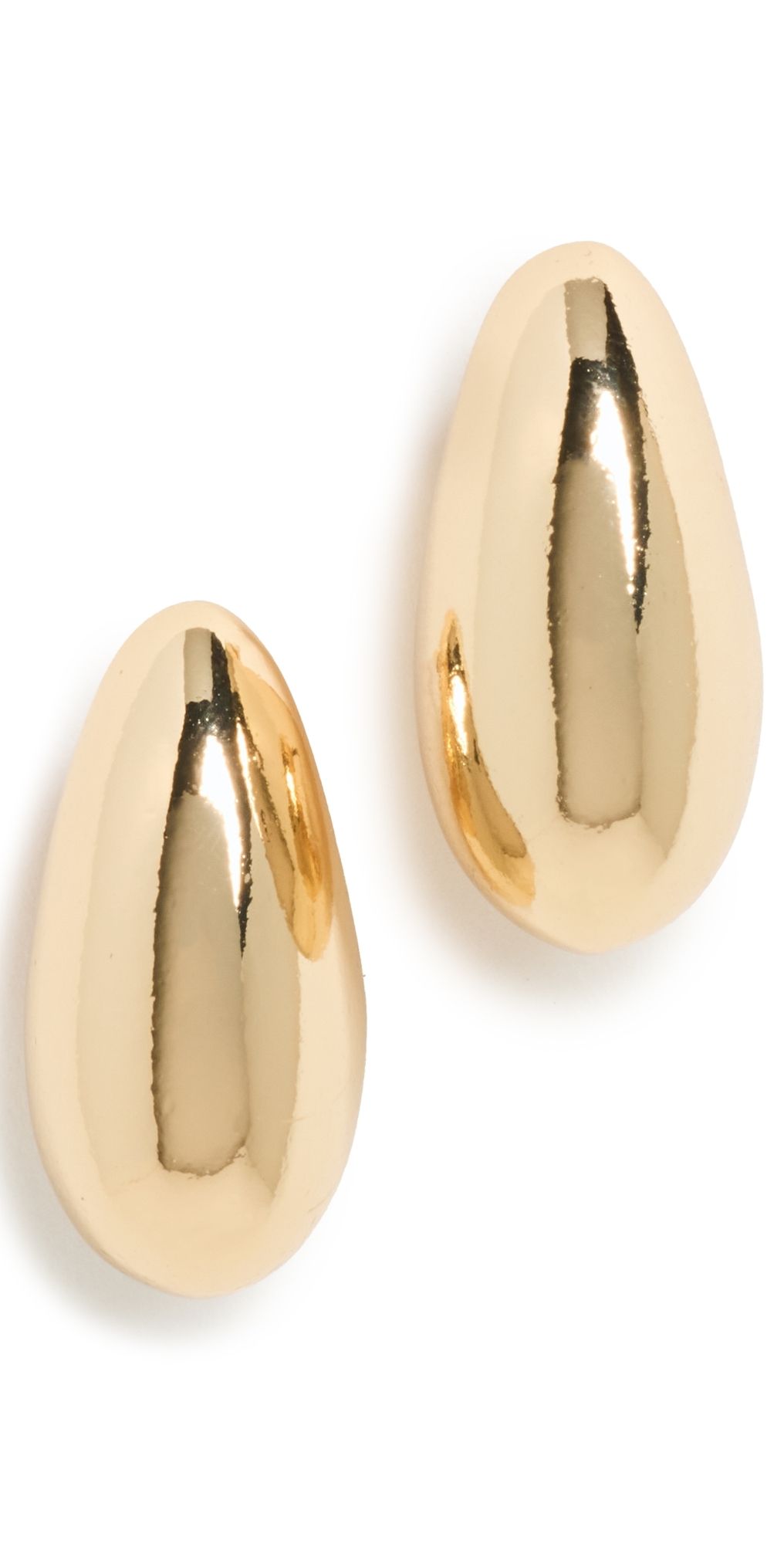 Kenneth Jay Lane Gold Tapered Hoop Pierced Earrings Polished Gold One Size