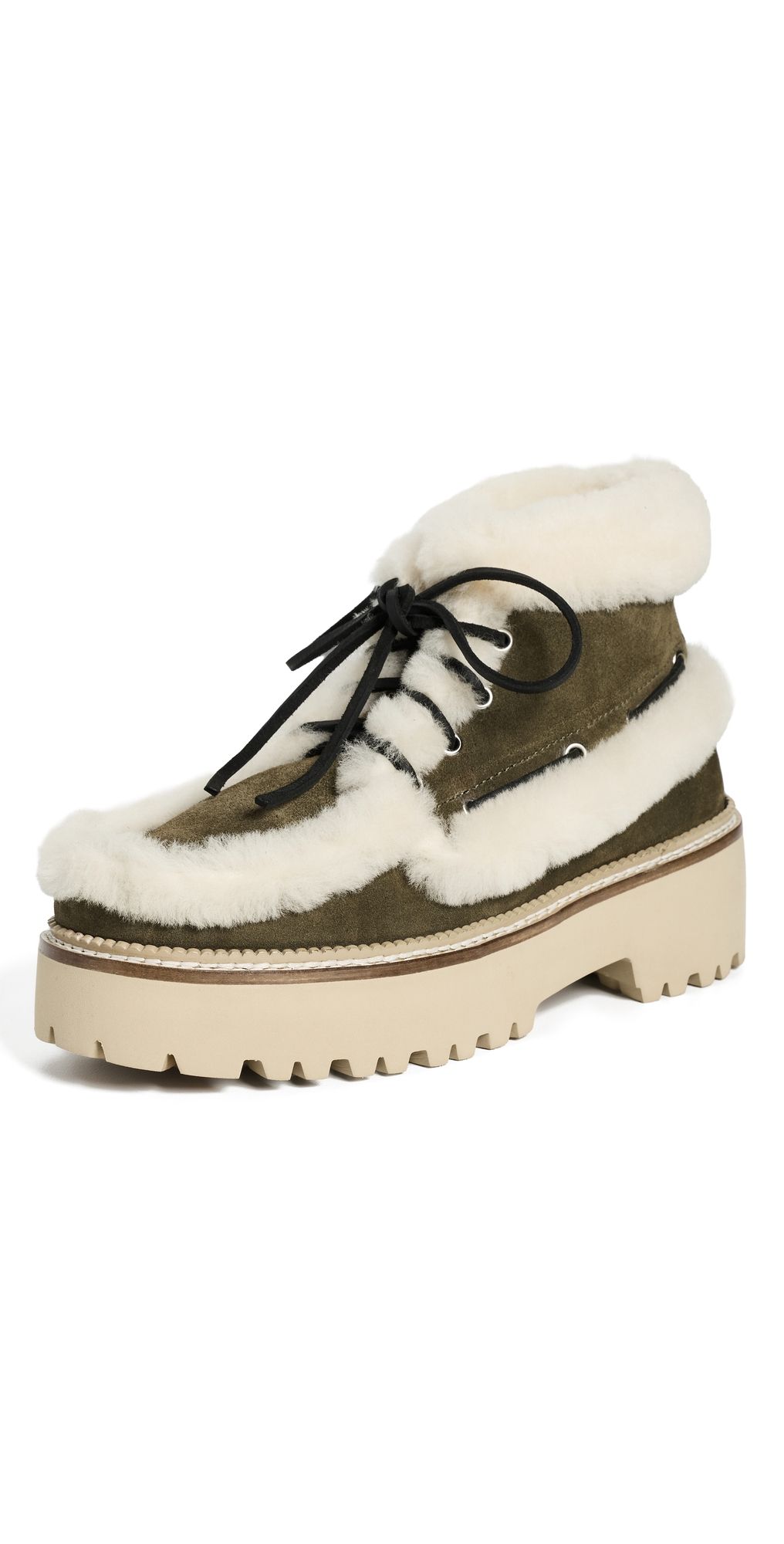 Freda Salvador Dakota Shearling Boots Moss Suede with Shearling 6