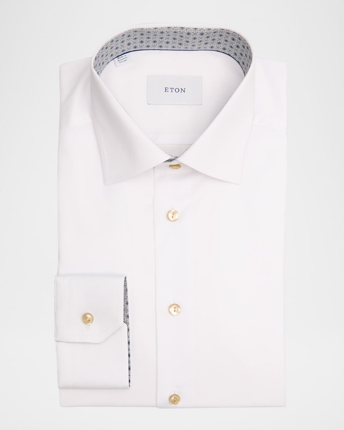 Men & apos;s Slim-Fit Organic Cotton Dress Shirt with Medallion Lining