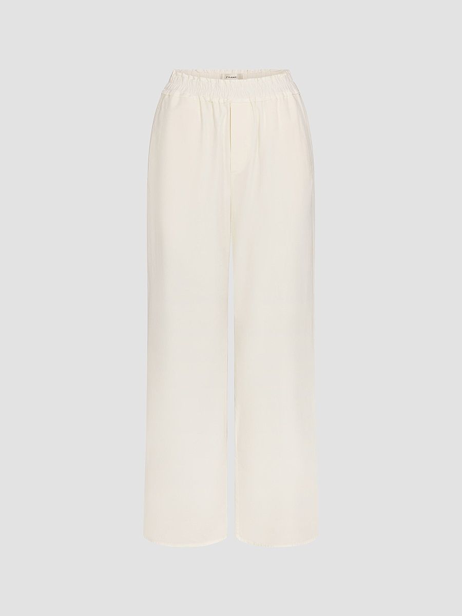 Women's The Sotheby's Cotton Loose Pants - Ecru - Size Large
