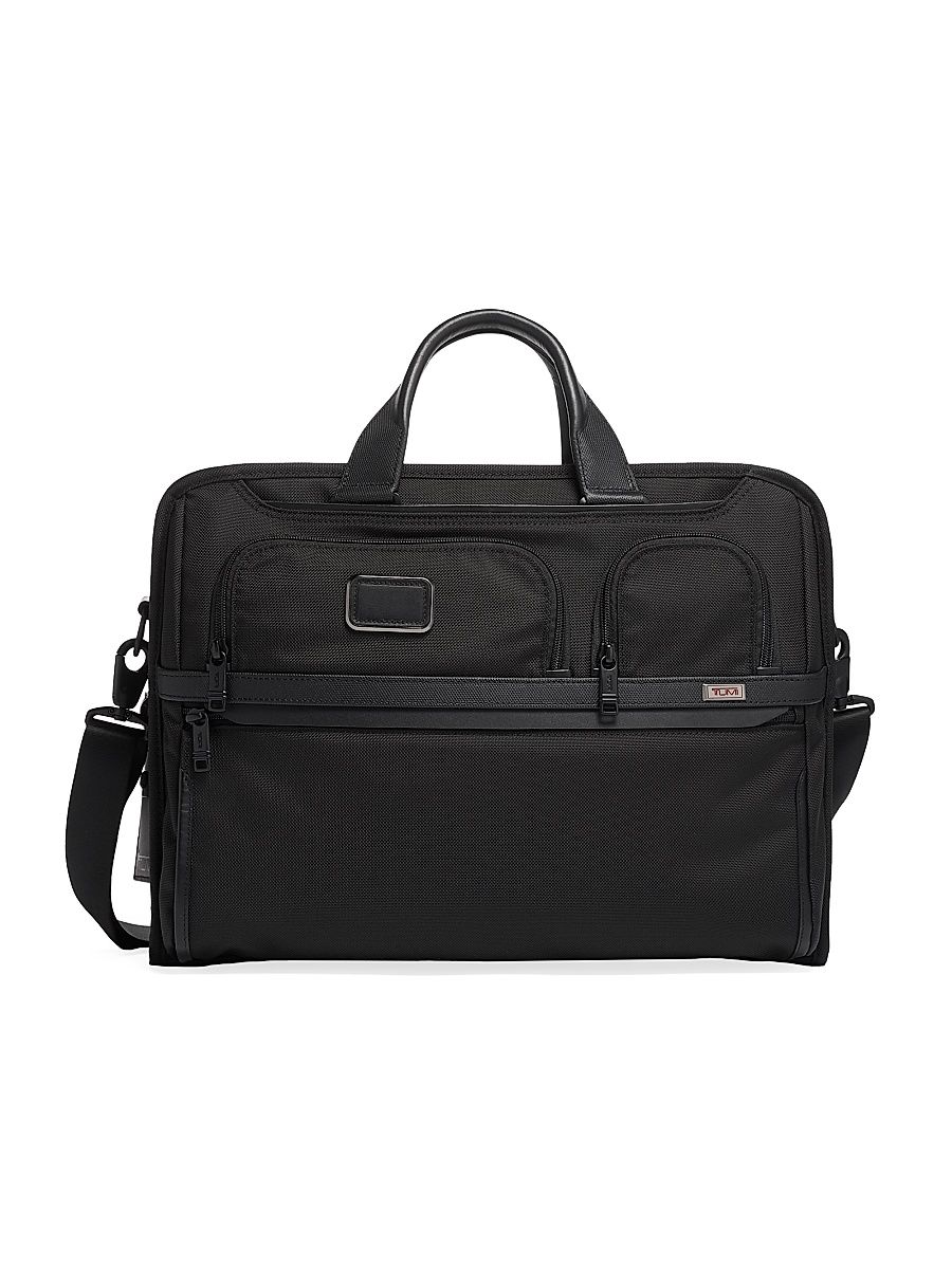 Men's Alpha Compact Laptop Briefcase - Black