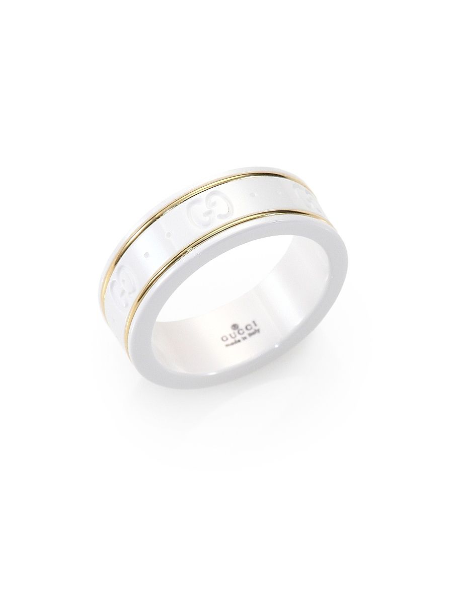 Women's 18K Yellow Gold & Zirconia Icon Thin Ring - White Gold - Size 6
