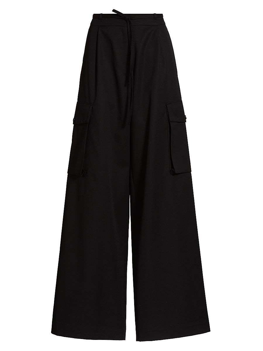 Women's Tailored Cargo Trousers - Black - Size 8