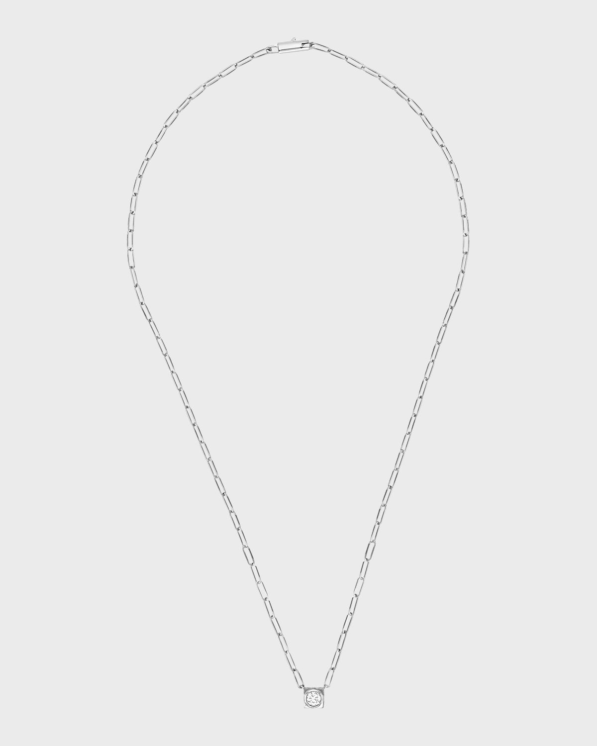 White Gold Le Cube Large Diamond Pendant Necklace