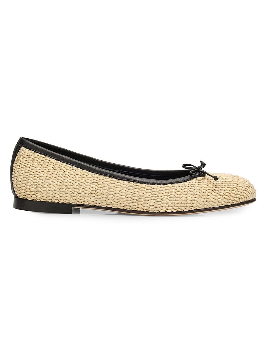 Women's Veralli Woven Ballet Flats - Tan And Black - Size 6.5