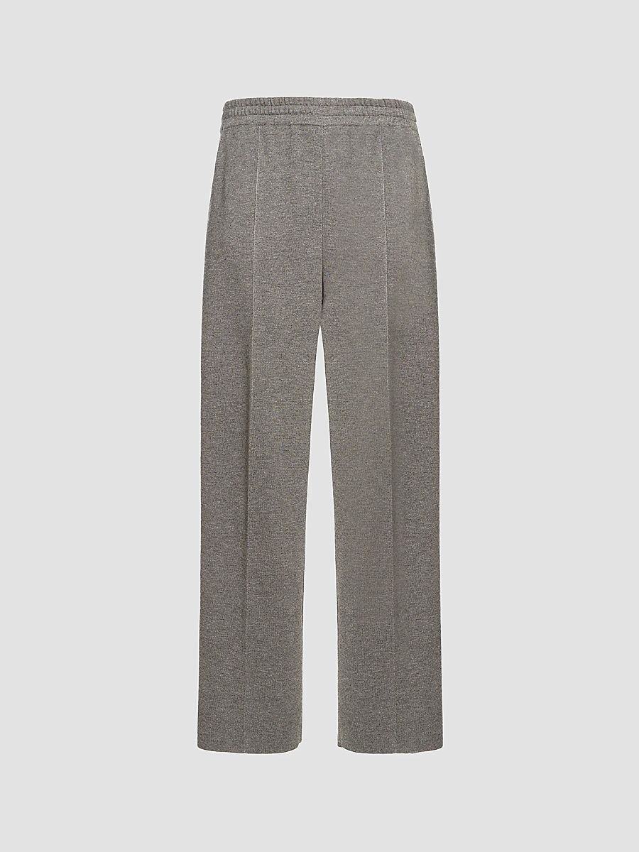 Women's Pleated Cashmere-Silk Straight-Leg Pants - Roccia - Size 6
