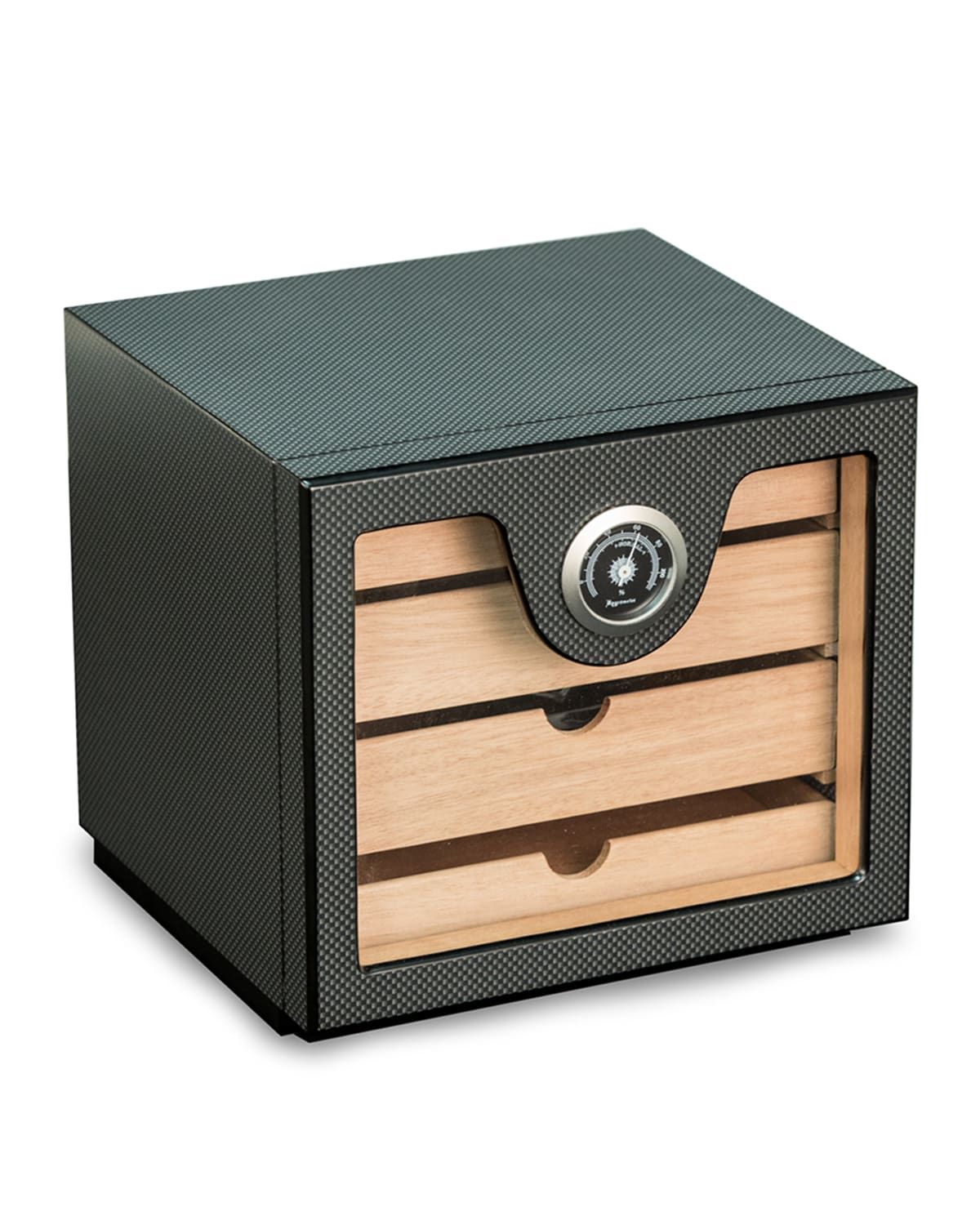Carbon Fiber Cigar Humidor w/ Hygrometer