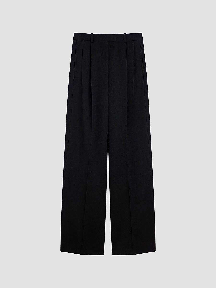 Givenchy Women's Double Pleat Pants in Wool - Black - Size 12