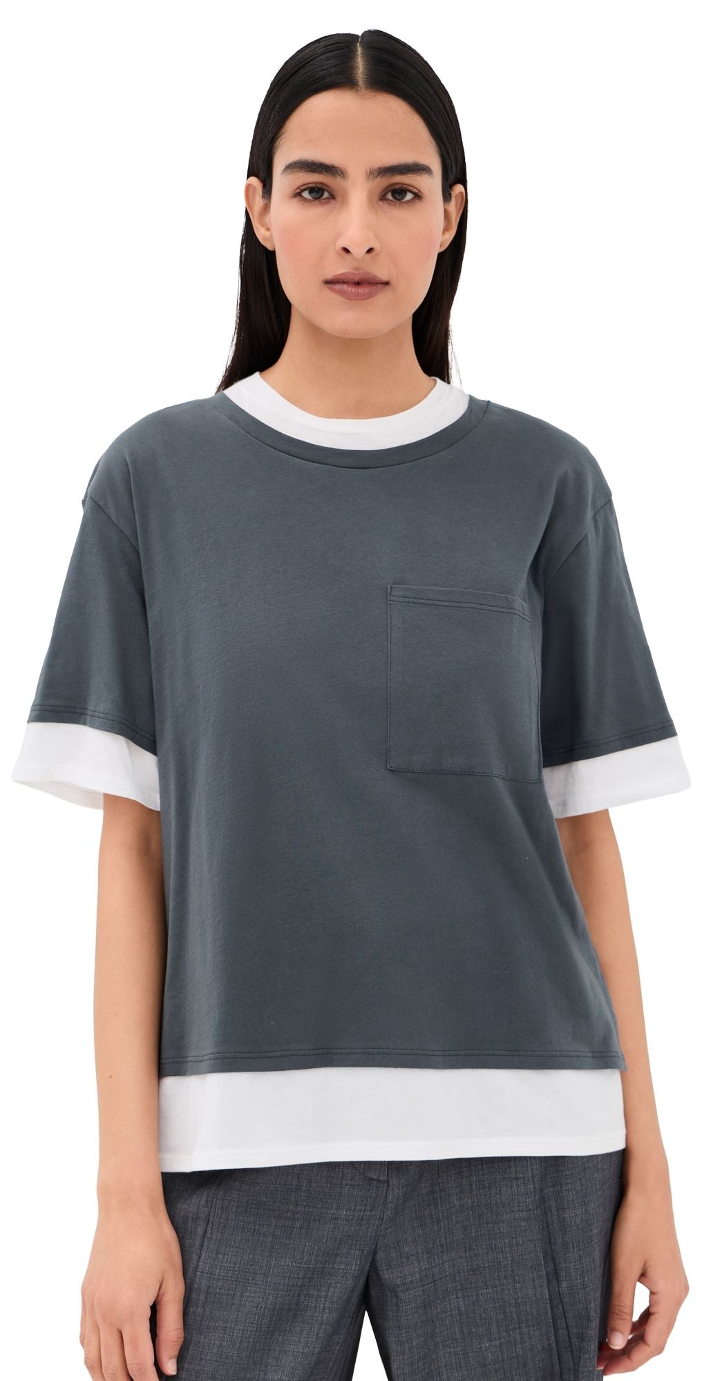 TWP Double Up Tee Charcoal/White XL