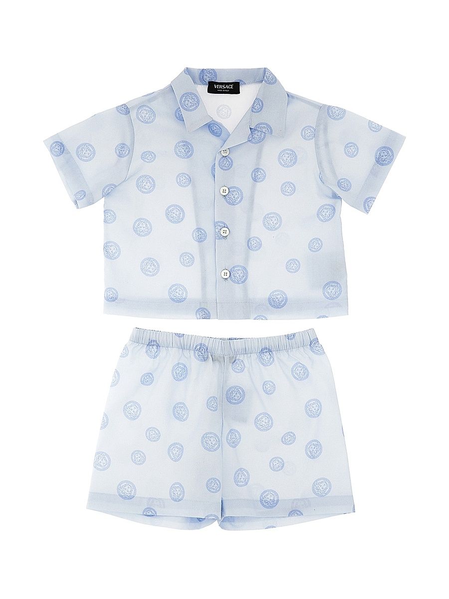 Baby Boy's Medusa Poplin Shirt & Shorts Set - Newborn Blue - Size 9 Months