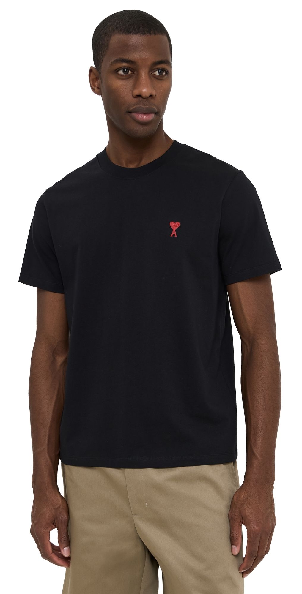 AMI ADC Classic Fit Red Logo Tee Black M