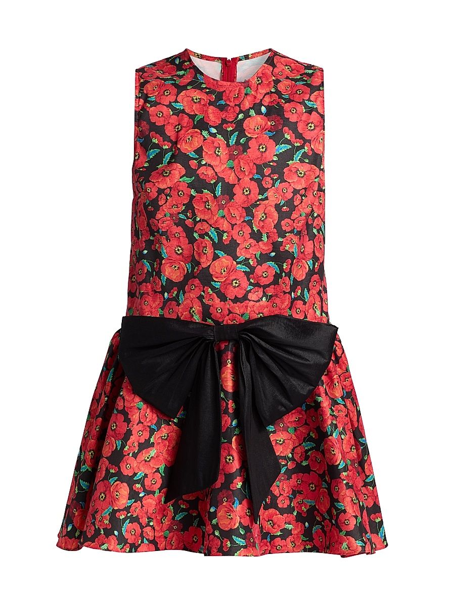 Women's Nellie Floral A-Line Minidress - Red - Size 6