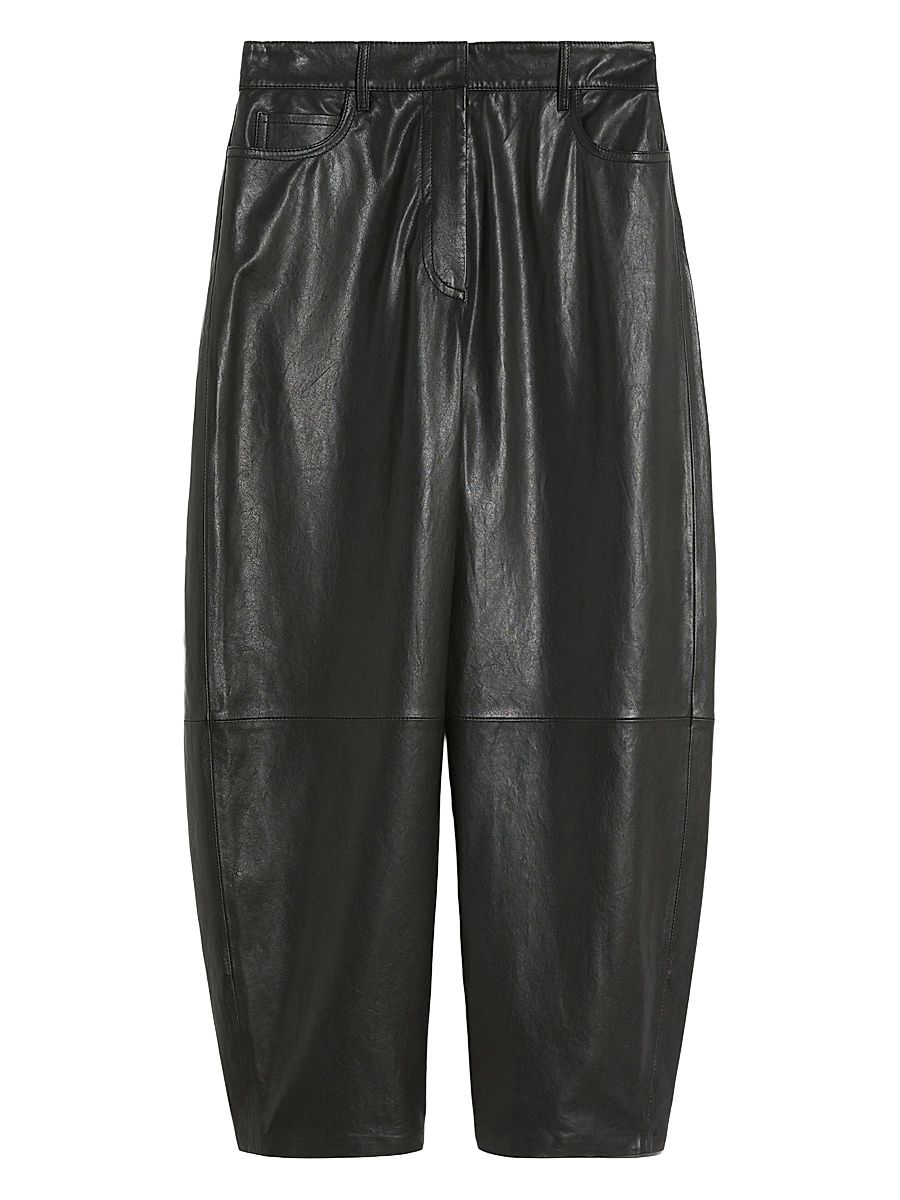 Women's Leather Trousers - Black - Size 16