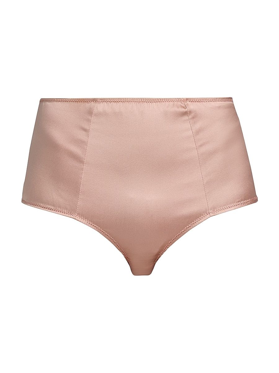 Women's Tous Les Jours High-Waist Stretch-Silk Brief - Buff - Size XL