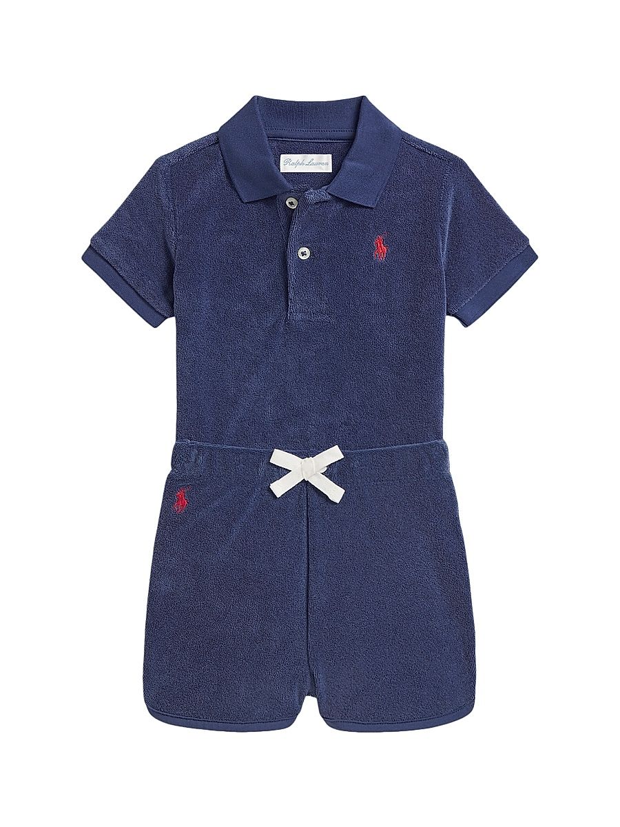 Baby Boy's Terry Polo Shirt & Shorts Set - Light Navy - Size 9 Months