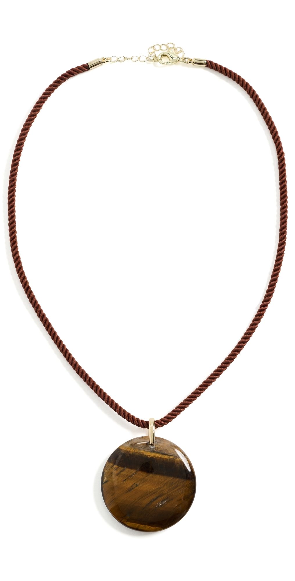 By Adina Eden Natural Stone Twisted Rope Necklace Brown One Size