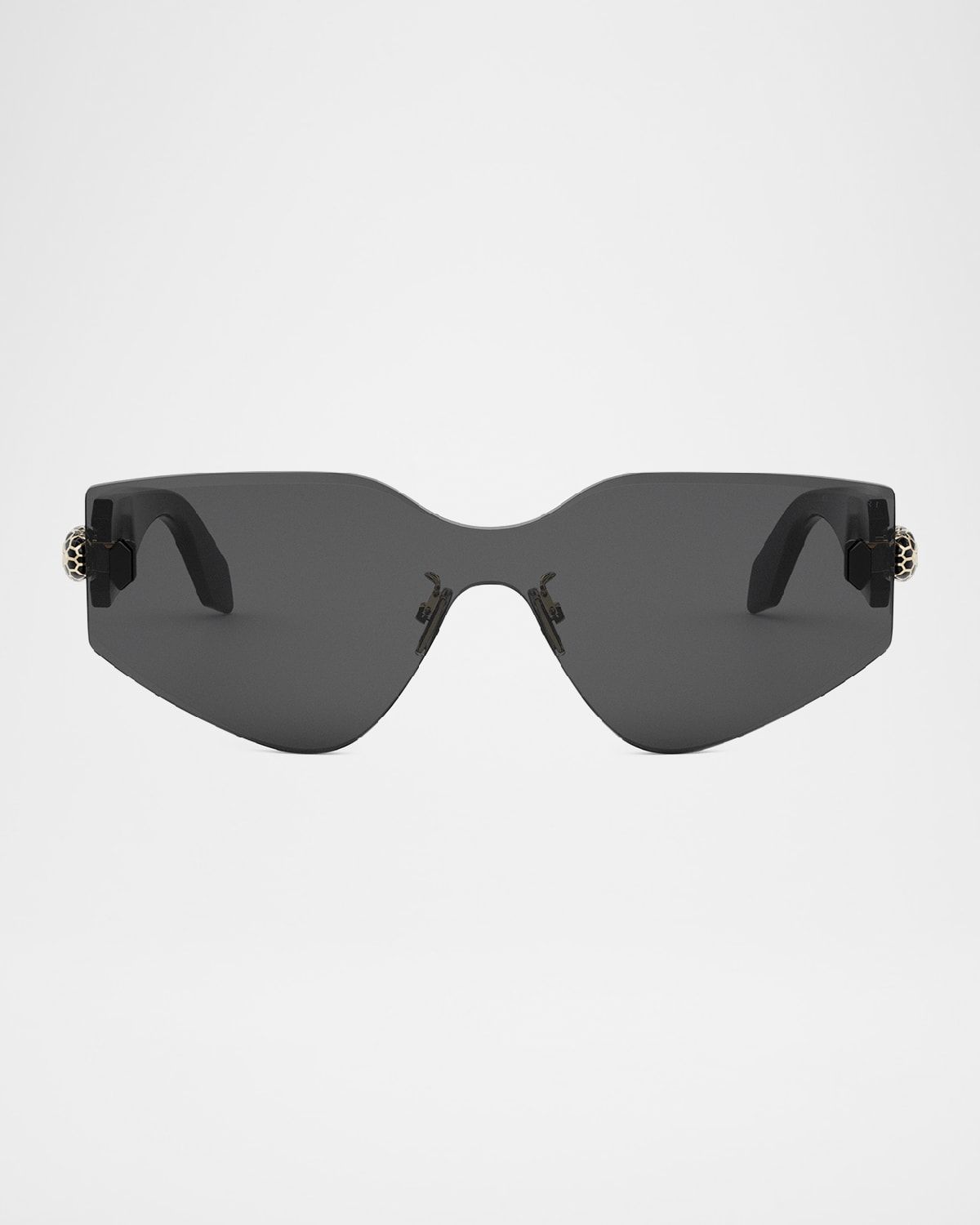Serpenti Rimless Metal & Nylon Shield Sunglasses