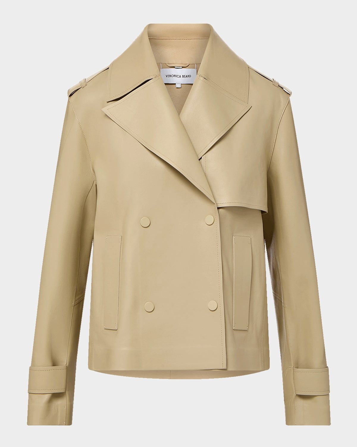 Heathcliff Cropped Leather Trench Coat