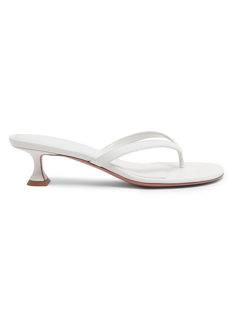 Women's Juliette 45MM Leather Thong Sandals - White Nappa - Size 6