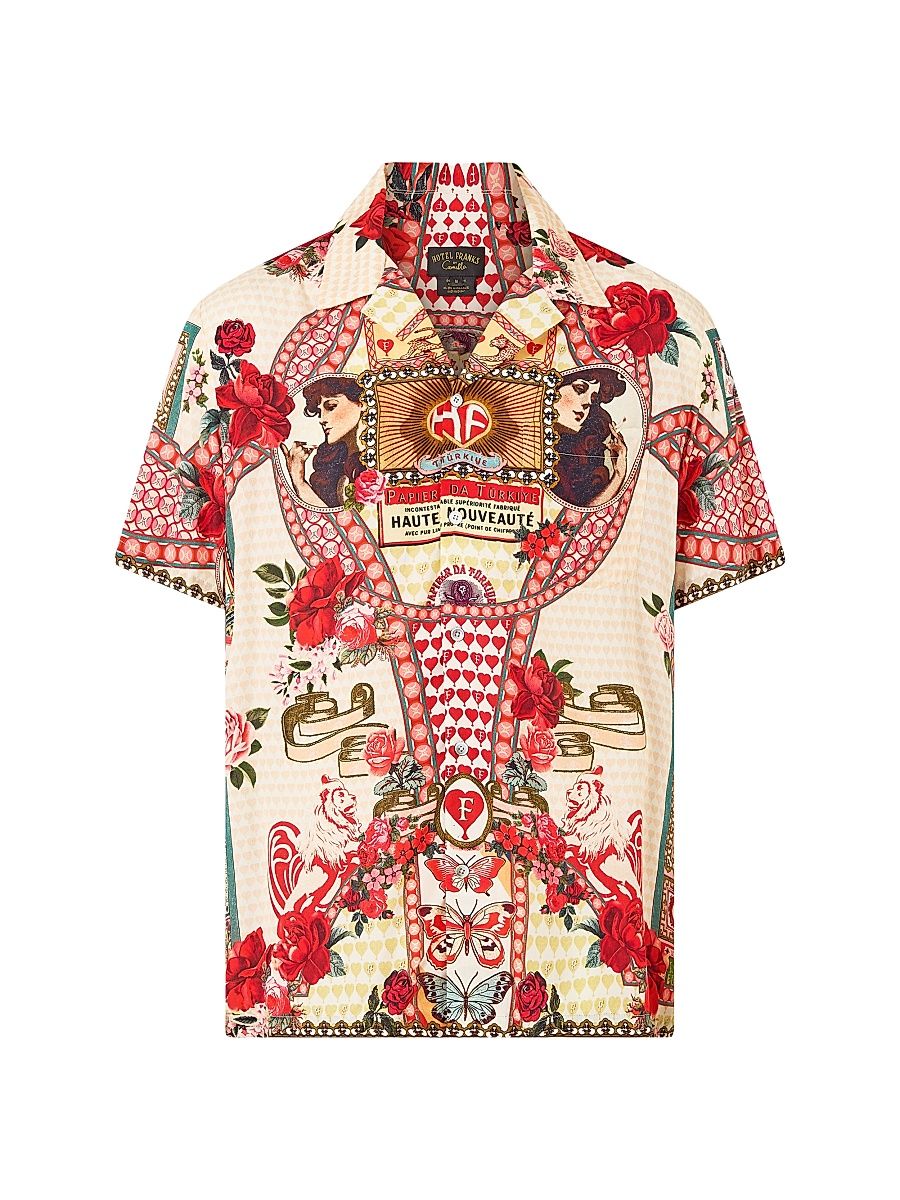 Men's Printed Modal Camp Shirt - High Class Hookah - Size XL