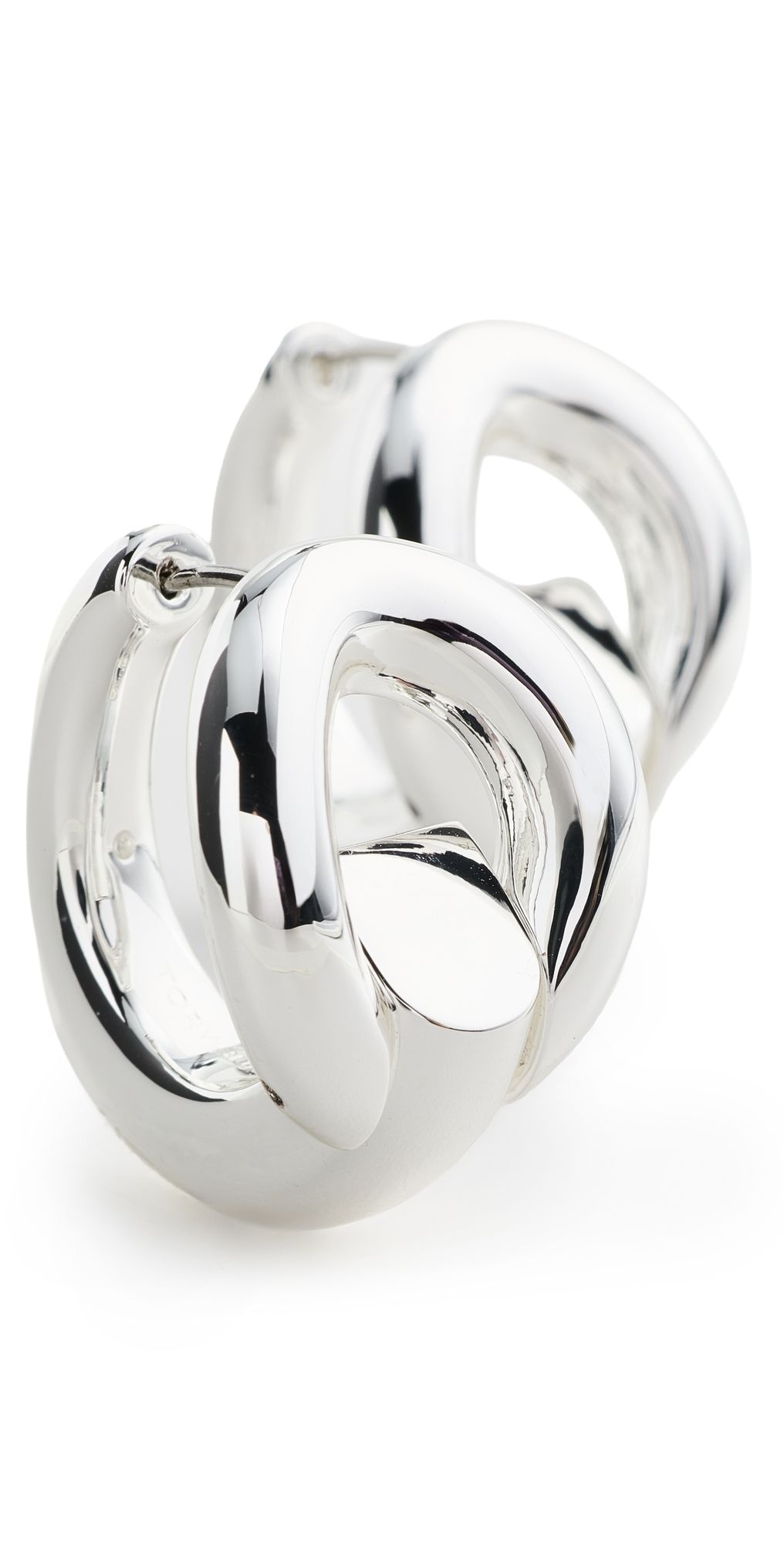 Tory Burch Pierced Hoop Earrings Light Silver One Size